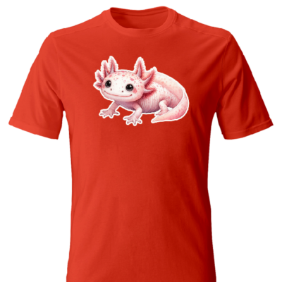 Unikátní dětské červené tričko s růžovým axolotlem Toto výrazné červené tričko s roztomilým růžovým axolotlem potěší každého malého milovníka zvířat! Vyrobeno ze 100% měkké bavlny, je nejen stylové, ale i velmi pohodlné na nošení. Perfektní volba pro školku, školu i volný čas.