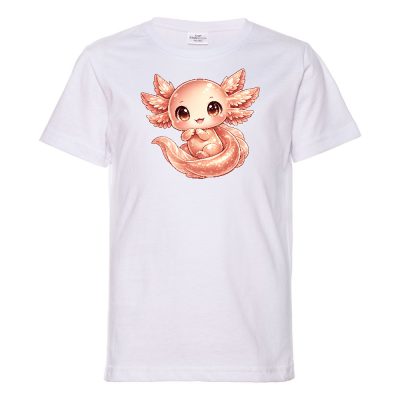 Dětské tričko s růžovo-zlatým axolotlem